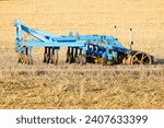 Small photo of Cultivator plough, Used machine Large spring tine harrow, Short disc harrows cultivator tractor agricultural on the field for field work tined cultivators agricultural machinery for Subsoil loosening