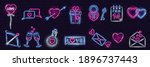 set of neon valentine icons on... | Shutterstock .eps vector #1896737443