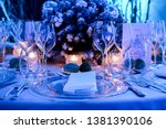 winter table settings for christmas event, dinner gala and charity dinner