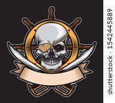 pirates skull vector logo... | Shutterstock .eps vector #1542445889