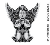 baby angel statue vector... | Shutterstock .eps vector #1640318266