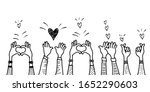 doodle hands up hands clapping... | Shutterstock .eps vector #1652290603