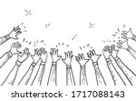 hand drawn of hands clapping... | Shutterstock .eps vector #1717088143