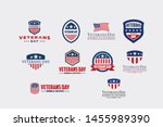 set of various veteran day... | Shutterstock .eps vector #1455989390