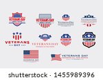set of various veteran day... | Shutterstock .eps vector #1455989396