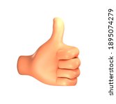 3d hand thumb up or like sign.... | Shutterstock . vector #1895074279