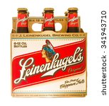 Small photo of Winneconne, WI - 21 Nov 2015: A six pack of Leinenkugel's original beer.