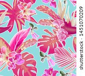 seamless floral pattern with... | Shutterstock .eps vector #1451070209