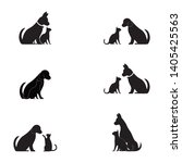 cat and dog vector silhouettes... | Shutterstock .eps vector #1405425563