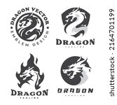 Dragon Emblem Logo Set. Dragon...