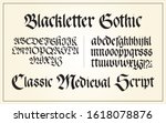 gothic blackletter font vector. ... | Shutterstock .eps vector #1618078876