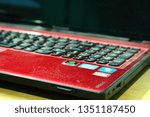 Small photo of Guwahati,Assam,India - March 27 2019 : Close up of old windows7 laptop on a table