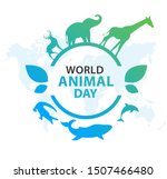  world animal day on october 4. ... | Shutterstock .eps vector #1507466480