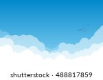 white and transparent clouds on ... | Shutterstock .eps vector #488817859
