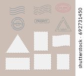 postage stamps template. blank... | Shutterstock .eps vector #692731450