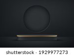 luxury black and gold round... | Shutterstock .eps vector #1929977273