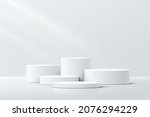 white realistic 3d cylinder... | Shutterstock .eps vector #2076294229