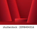 realistic dark red 3d cylinder... | Shutterstock .eps vector #2098404316
