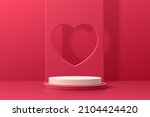 realistic red and white 3d... | Shutterstock .eps vector #2104424420