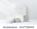 realistic white and golden 3d... | Shutterstock .eps vector #2147706943
