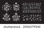 set of rock n roll doodle style ... | Shutterstock .eps vector #2056379540