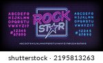 rock star neon light sign with...