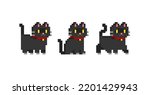 Black Cat Or Kitten In Pixel...