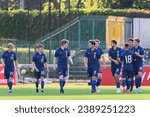 Small photo of WARSAW, POLAND - 15 JUNE, 2023: Poland U-21 - Finland U-21 1:1, friendly football match of under-21 national teams: Kalle Wallius, Otso Liimatta, Otto Kemppainen, Agon Sadiku, Adam Marhiev (Finland)