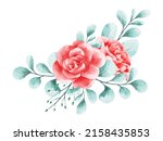 flower watercolor arrangement.... | Shutterstock .eps vector #2158435853