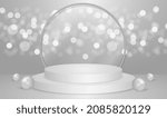 shiny white round pedestal... | Shutterstock .eps vector #2085820129
