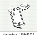 hand drawn of smart phone  .... | Shutterstock .eps vector #1434642293