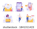 mail service set. people using... | Shutterstock .eps vector #1841311423
