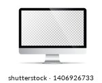 mockup in front of monitor that ... | Shutterstock .eps vector #1406926733