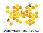 hexagonal golden yellow... | Shutterstock .eps vector #1898109469