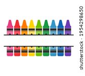 crayon vector a variety of... | Shutterstock .eps vector #1954298650