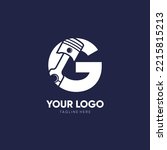 letter g piston logo design...