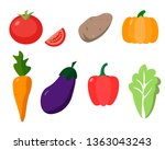 seth fresh organic vegetables | Shutterstock .eps vector #1363043243