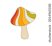 Icon Of A Rainbow Mushroom In A ...