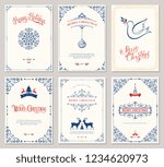 ornate merry christmas greeting ... | Shutterstock .eps vector #1234620973