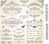 vector set of ornate... | Shutterstock .eps vector #1459107170