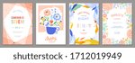 set of floral universal... | Shutterstock .eps vector #1712019949