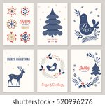 winter holidays greeting cards. ... | Shutterstock .eps vector #520996276