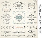 ornate vintage design elements... | Shutterstock .eps vector #609539756