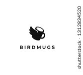 bird mugs logo  flying mugs ... | Shutterstock .eps vector #1312834520