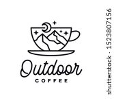 outdoor coffee adventure logo... | Shutterstock .eps vector #1523807156
