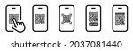 qr code vector icon set. qr... | Shutterstock .eps vector #2037081440