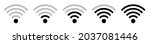 wi fi wireless signal icon set. ... | Shutterstock .eps vector #2037081446