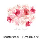 decorative watercolor flowers.... | Shutterstock . vector #1296103570