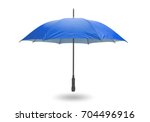 Blue umbrella isolated on white background with clipping path.