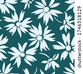 floral background with daisies. ... | Shutterstock .eps vector #1746518129